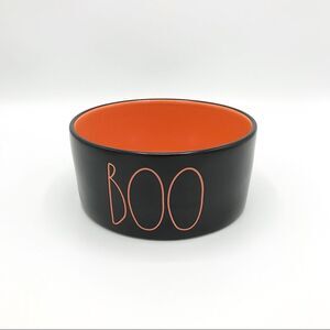 Rae Dunn BOO Halloween Pet Bowl Black Orange New